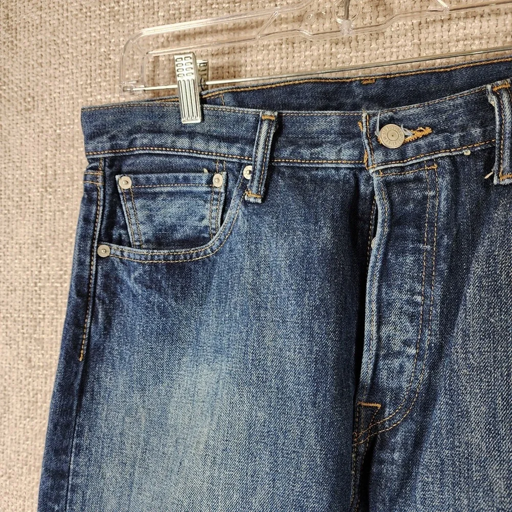 Levi's 501 Button‎ Fly Jeans Blue Denim Men's 34x32 (Actual 34x30) Mexico